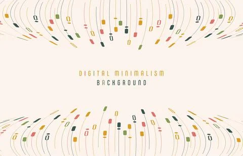 Abstract digital lines artwork of minimal colorful lines technology template. Ilustração Stock
