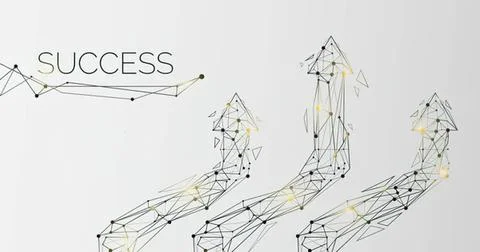 Abstract digital lines forming the word success and people Stock Illustration