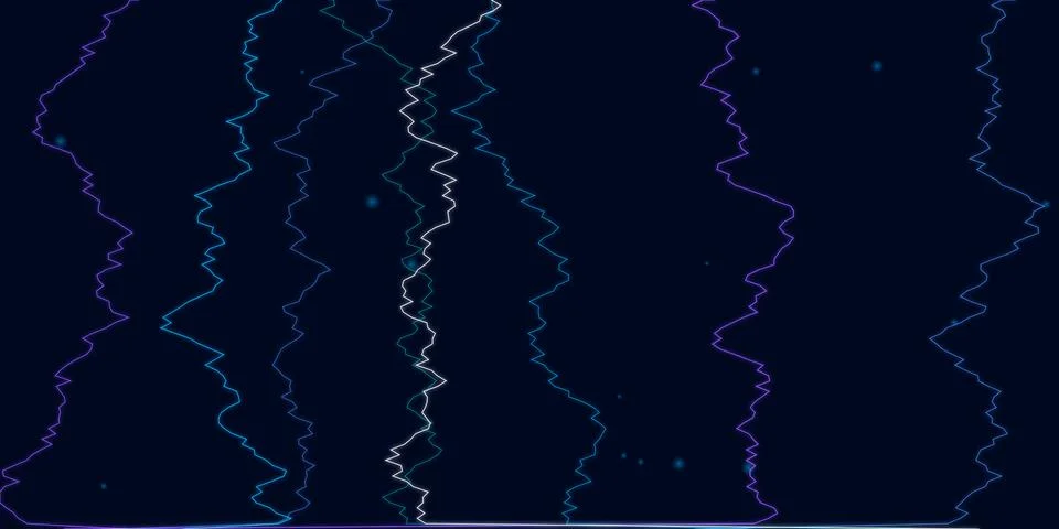 Abstract digital lines with glitch effect on dark background Stock Illustration