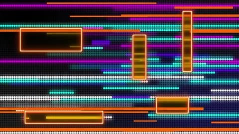 Abstract digital lines with many small dots imprint overlay and flying shape Stock-Footage 258872947