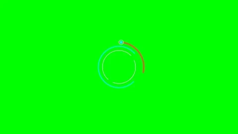 Abstract digital loading animation with concentric circles on green screen Stock Footage 340905228