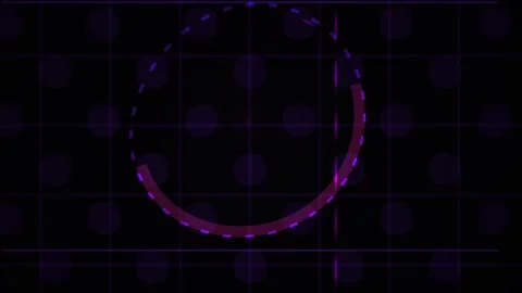Abstract Digital Loading Animation with Glowing Purple Circular Progress Bar. Stock Footage 341783978