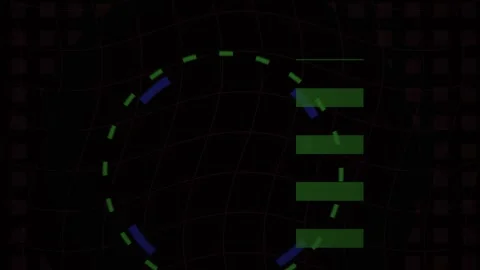 Abstract Digital Loading Animation with Pulsing Circular Progress Bar and C.. Stock Footage 340504912