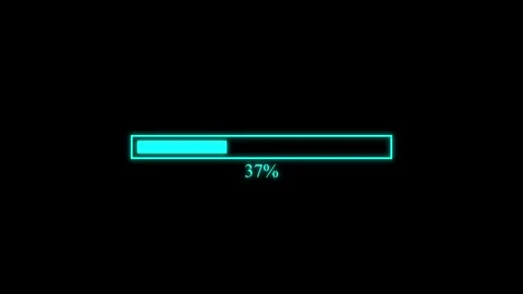 Abstract digital loading bar animation with a glowing aqua blue outline and.. 스톡 동영상 334989207