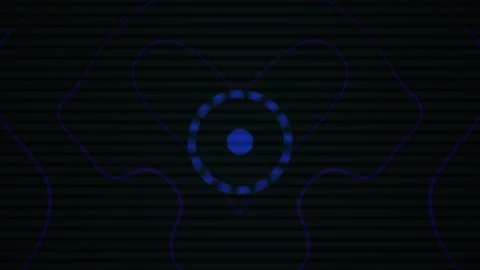 Abstract Digital Loading Circle Animation with Glitch Effects and Dark Blue.. Stock Footage 341784082