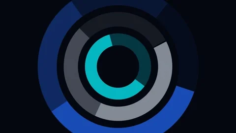 Abstract Digital Loading Circle Animation with Concentric Rings Stock Footage 344829866