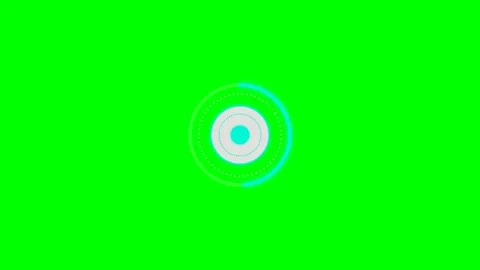 Abstract digital loading circle icon on a bright green chroma key background Stock Footage 340264833