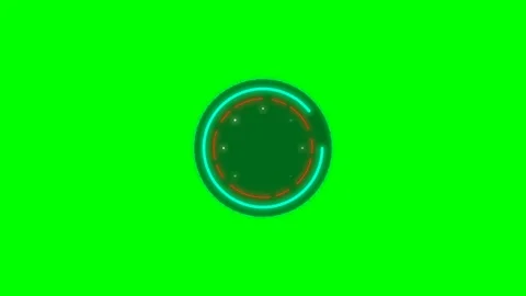 Abstract digital loading circle indicator on a solid bright green background Stock Footage 341820928