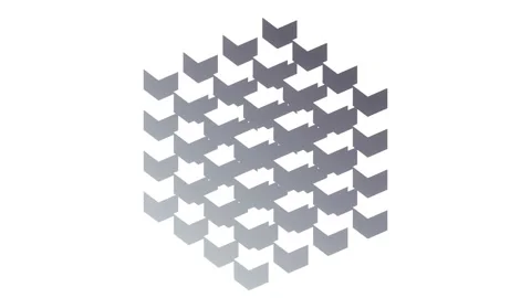 Abstract digital loop animation of a group of blsquares. 3d rendering 4K Stock Footage 247048638