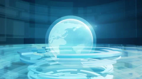 Abstract digital looped motion background with rotating earth globe. Stock Footage 87608415