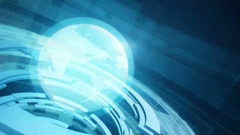 Abstract digital looped motion background with rotating earth globe. Stock Footage 87608442
