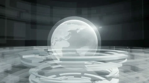 Abstract digital looped motion background with rotating earth globe. Stock Footage 87609655