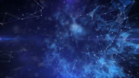 Abstract digital low poly data network flowing seamless loop Stock Footage 216723691