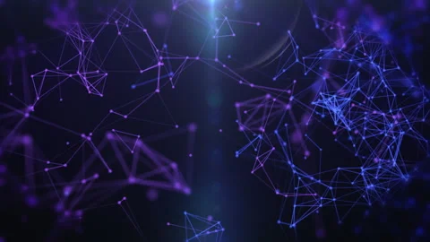 Abstract digital low poly data network flowing 4K motion background Stock Footage 261557981