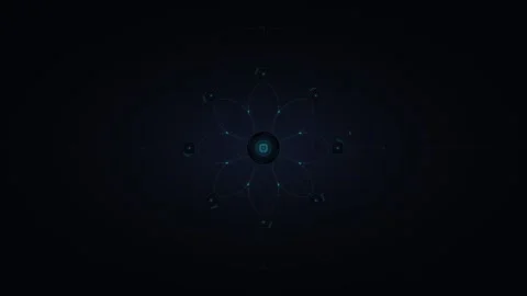 Abstract digital mandala animation with pulsing neon light nodes and geomet.. 库存影片 344857676