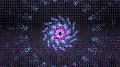 Abstract Digital Mandala Artwork Featuring Purple Fractal Patterns Stock Footage 306850078