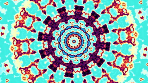 Abstract Digital Mandala Geometry Multicolor Kaleidoscope Flower Loop 4K An Stock Footage 337324330