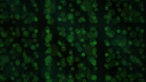 Abstract Digital Matrix Background with Floating Green Glowing Particles an.. Stock Footage 340505153