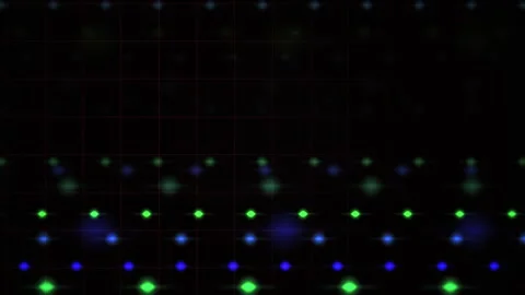 Abstract Digital Matrix Background with Glowing Neon Particle Patterns. Stock Footage 340505251
