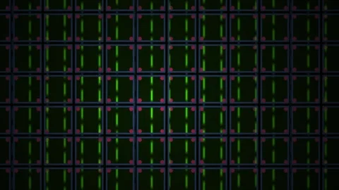 Abstract Digital Matrix Background with Glowing Green Binary Code Grid. Stock Footage 340505253