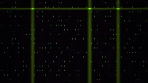 Abstract Digital Matrix Background with Glowing Green Grid Lines and Data S.. Stock Footage 340505323