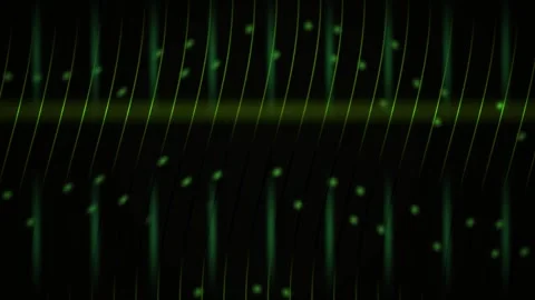 Abstract Digital Matrix Background with Glowing Green Particles and Vertica.. Stock Footage 341784192