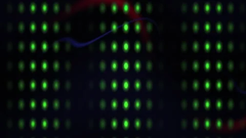 Abstract Digital Matrix Background with Glowing Green Data Nodes and Flowin.. Stock Footage 341784219