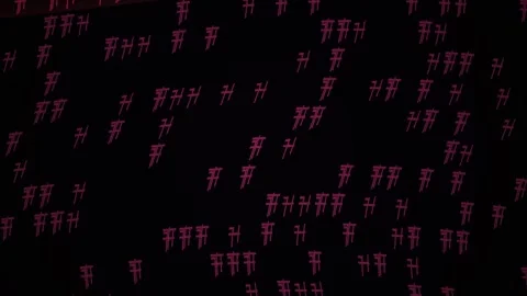 Abstract Digital Matrix Background with Glowing Red Symbols and Data Flow. Stock Footage 341800041