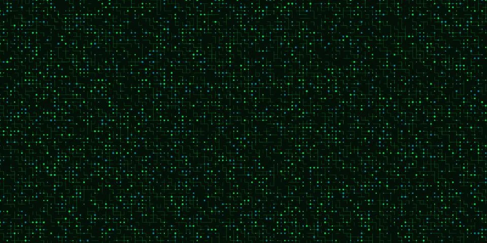 Abstract digital matrix background with green pixel dots Stock Illustration