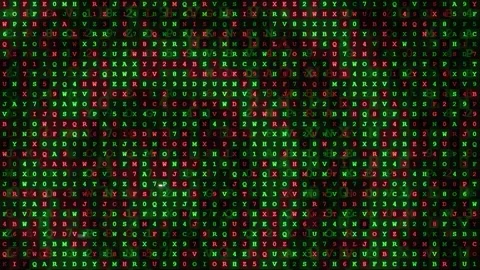 Abstract Digital Matrix Background with Scrolling Green and Red Binary Code and Stock-Footage 343154142