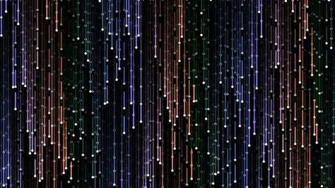 Abstract digital matrix background with vertical colorful data streams and .. Stock Footage 341055232