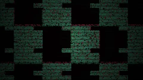 Abstract Digital Matrix Checkerboard Pattern Animation Loop. Stock Footage 334448415