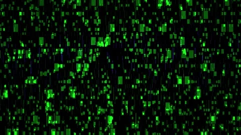 Abstract Digital Matrix Code Background With Glowing Green Symbols Falling .. Stock Footage 334448686