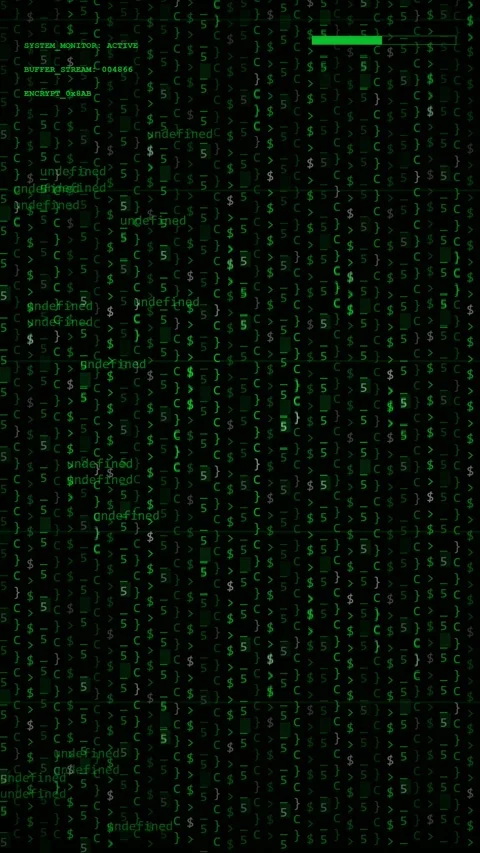 Abstract Digital Matrix Code Background with Green Falling Binary Data Stock Footage 346202727