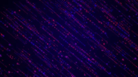 Abstract Digital Matrix Code Rain with Falling Red and Blue Binary Numbers Stock Footage 335809337