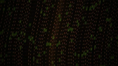 Abstract Digital Matrix Data Stream with Glowing Vertical Particles and Lig.. Stock Footage 341784383