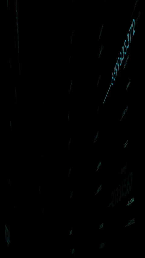 An Abstract Digital Matrix Featuring Glowing Text Elements and Visual Stock Footage 287838166