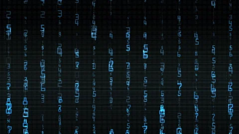 Abstract Digital Matrix Numerical Coding Elements Stock Footage 309518879