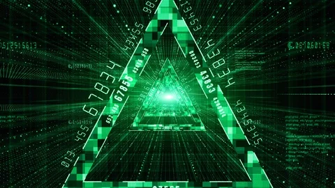 Abstract digital matrix particles flow, Digital data connection, Future techn Stock Footage 109525010