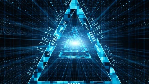 Abstract digital matrix particles flow, Digital data connection, Future techn Stock Footage 109525116