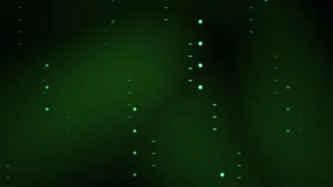 Abstract Digital Matrix Rain Effect with Glowing Green Particles and Data S.. Stock Footage 340505345