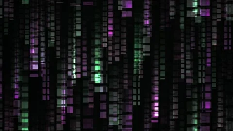 Abstract Digital Matrix Rain of Glowing Squares and Lines. Stock Footage 334448793