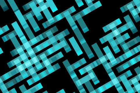Abstract digital maze pattern with blue and black colors Stock Illustration