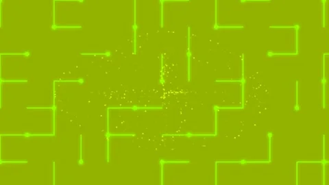 Abstract Digital Maze Pattern with Particles on Purple Background Video stock 332499657