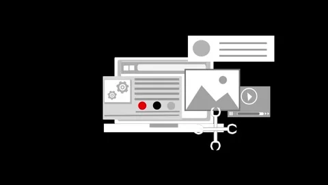 Abstract Digital Media Elements Animation Stock Footage 315187532