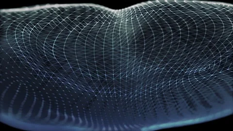 Abstract digital mesh forming a flowing geometric surface with depth and moti Vidéo 331513720