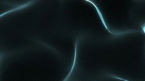 Abstract digital mesh landscape with flowing geometric grid 库存影片 331032299