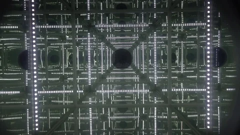Abstract Digital Microchip Technology Background Stock Footage 80358615