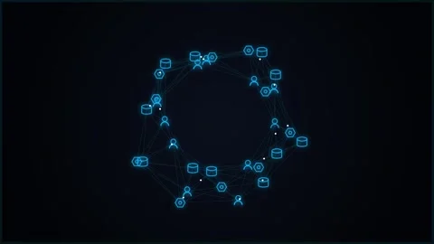 Abstract Digital Microservices Cloud Infrastructure Network Visualization Stock Footage 345516005