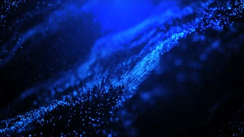 Abstract digital modern particle wave and cyber animation light background or te Stock Footage 233239809